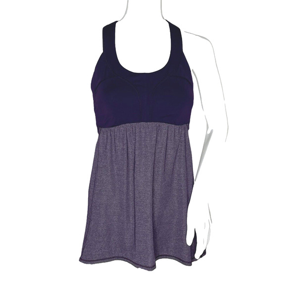 Lululemon Tank Women 8 Heather Purple Deep Zinfandel 2 in Run Tank Gym‎ Running - Picture 1 of 7